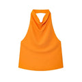 MUJER 2026 Halter Tops for Women Black Satin Backless Top Female Pink Summer Beach Top Woman off Shoulder Camisole Top Women Quick Pick Grocers