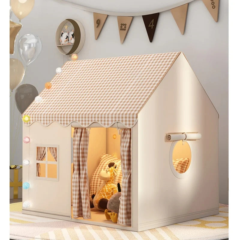 Kid Toys Tent Princess Castle Play House Cubby Children Small House Folding indoor Play tent Baby Tent Solid Frame No Light Ball Purest Peak