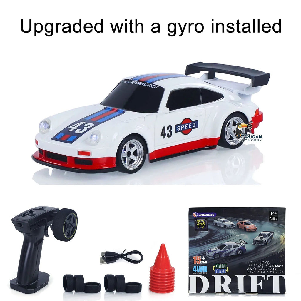 New RC Drift Car Upgraded Gyro 1/43 Racing RTR 4WD Four-wheel Drive High Speed Radio Control Model 2.4g Drift Race Car Mini Gift Econic Blanks