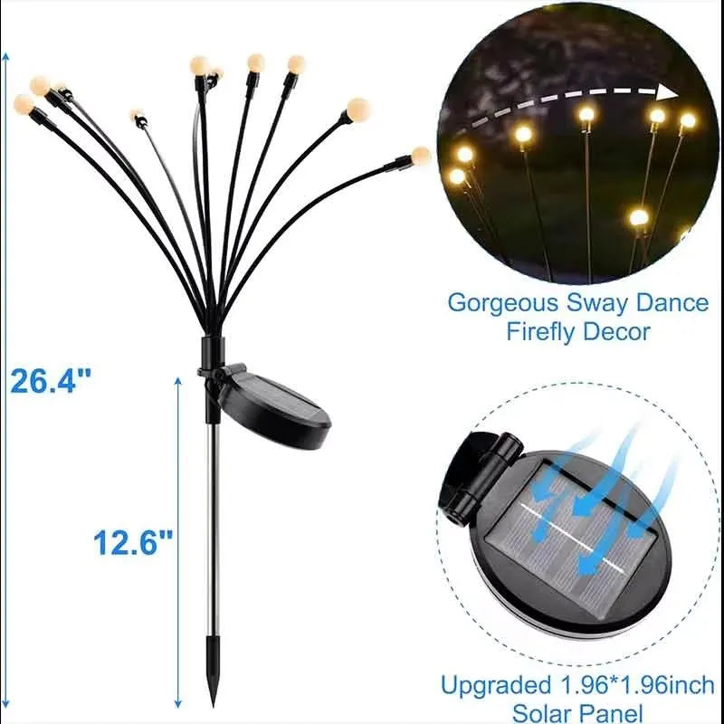 8pcs Outdoor Lights Solar Lawn Lamp Garden Lamp LED Wind-driven Firefly Ground Plug Lamp for Garden Lawn Landscape Holiday Light Econic Blanks