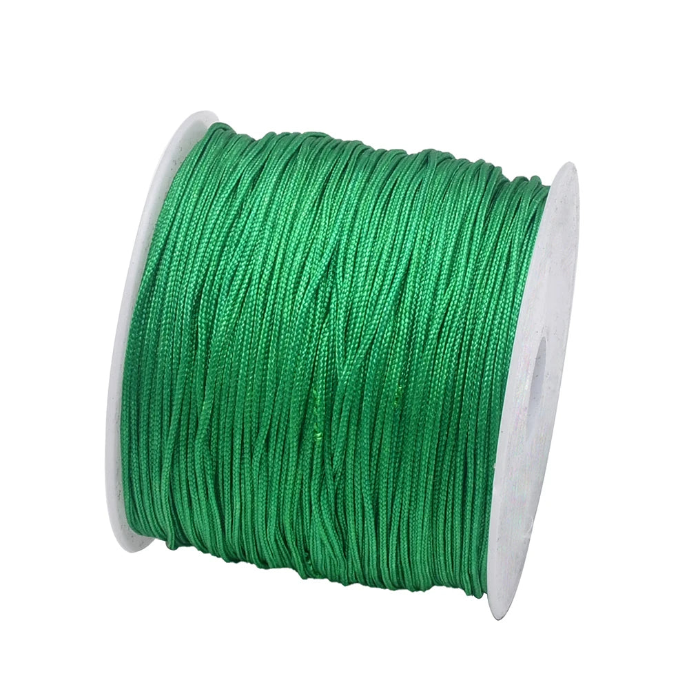 50Yds 0.8mm Crafts Nylon Cord For Jewelry Making Beading Braided Nylon Satin String for Bracelets Rattail Trim Chinese Knot Econic Blanks