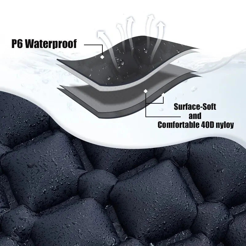 Outdoor Camping Inflatable Mattress Sleeping Pad With Pillows Ultralight Air Mat Built In Inflator Pump Hiking Econic Blanks