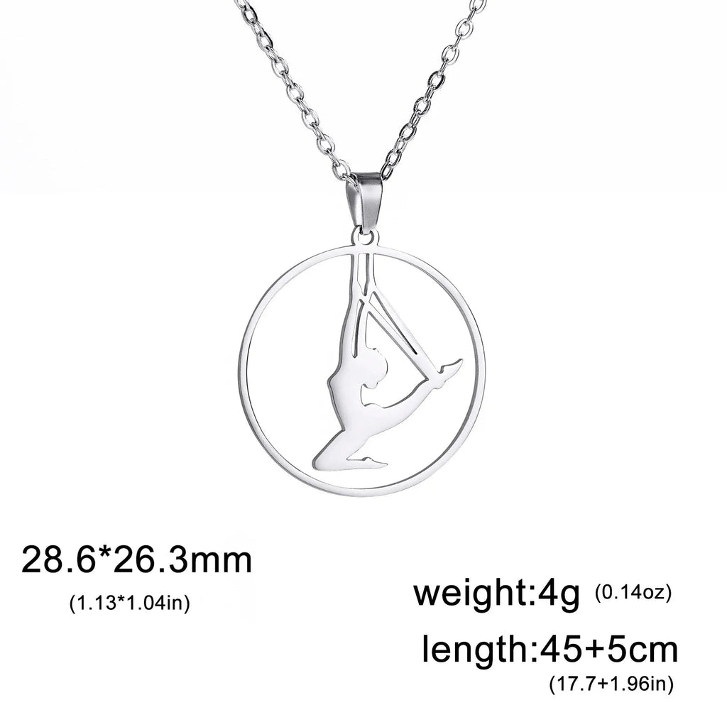 Rhythmic Gymnastics Necklace Women Trend 2025 Gymnast Stainless Steel Jewelry BFF Dancer Girl Sport Accessories Mother Day Gift Quick Pick Grocers