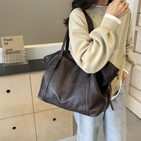 MOODS Large Sized Tote Bags For Women Soft PU Leather Pure Color Large Capacity Shopper Shoulder Crossbody Bag Quality Handbags Quick Pick Grocers