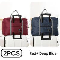 2 Pack Foldable Travel Duffel Bag for Airlines Carry on Bag Weekender Overnight Hospital Tote Bag Gym Duffel Bag Women Men Quick Pick Grocers
