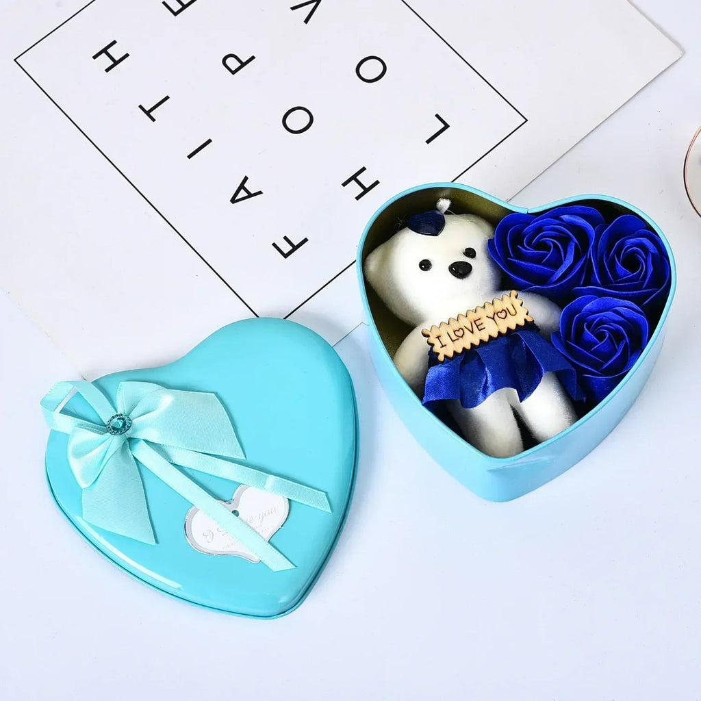 Valentines Day Rose Love Gift Box Bear Soap Romantic Mother Day Gift Wedding Birthday Flower Room Decoration Home Party Supplies Quick Pick Grocers