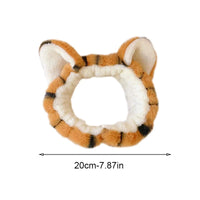 1pc adorable tiger wash face headband cartoon sell cute animal headpiece wash makeup plush tiger ear hairband Quick Pick Grocers