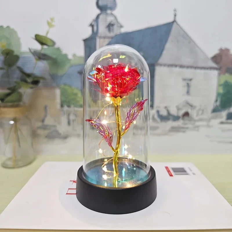 Rose Light Beautiful Realistic Looking Night Light Rose Eternal Flower Party Supplies LED Simulation Rose Flower Valentine's Day Quick Pick Grocers