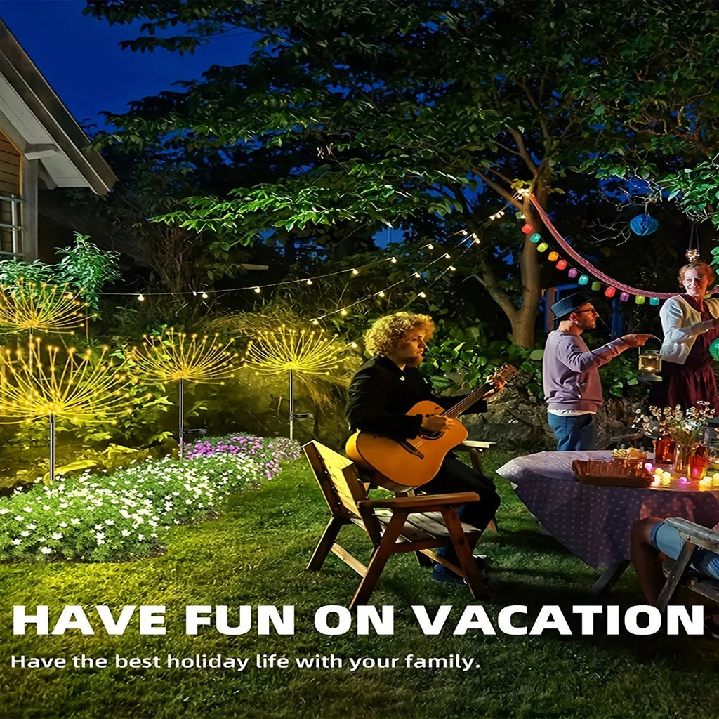 1 Pack Solar Firework Light Outdoor,IP65 Waterproof Solar Garden Flower Lights With 8 Lighting Modes For Outdoor Lighting Econic Blanks