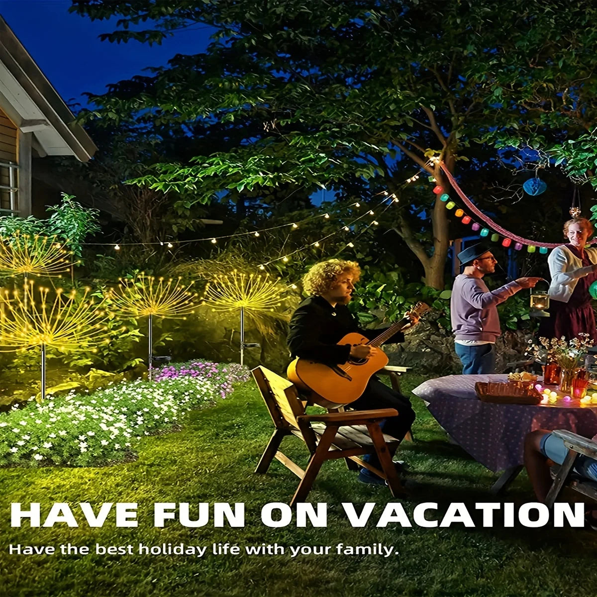 1 Pack Solar Firework Light Outdoor,IP65 Waterproof Solar Garden Flower Lights With 8 Lighting Modes For Outdoor Lighting Econic Blanks