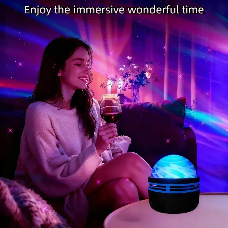 LED Ocean Wave Starry Sky Projector Lamp 1pc 7 Colors Remote Control USB Powered for Kids Room Bedroom Party Ambient Light Quick Pick Grocers