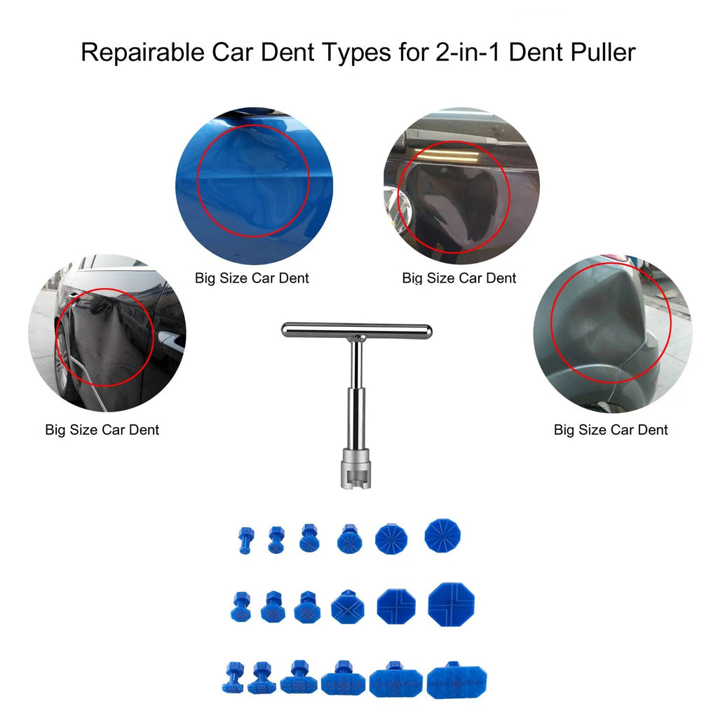 Car Dent Repair Puller, Car Repair Tools Kit With 18pcs Plastic Glue Tabs plastiT-Handle Dent Remover Universal For Car Accessor Quick Pick Grocers
