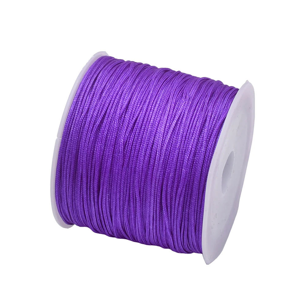 50Yds 0.8mm Crafts Nylon Cord For Jewelry Making Beading Braided Nylon Satin String for Bracelets Rattail Trim Chinese Knot Econic Blanks