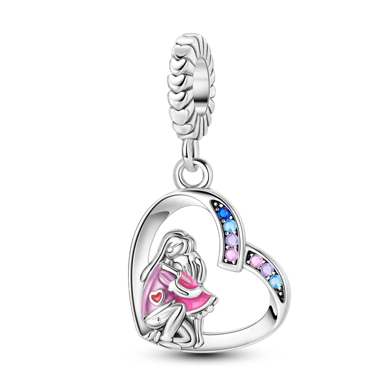 2025 Hot Sale Charms Bead 925 Sterling Silver Pink Butterfly Luminous Firefly Dangle Fit Bangle Bracelet Necklace DIY Jewelry Econic Blanks