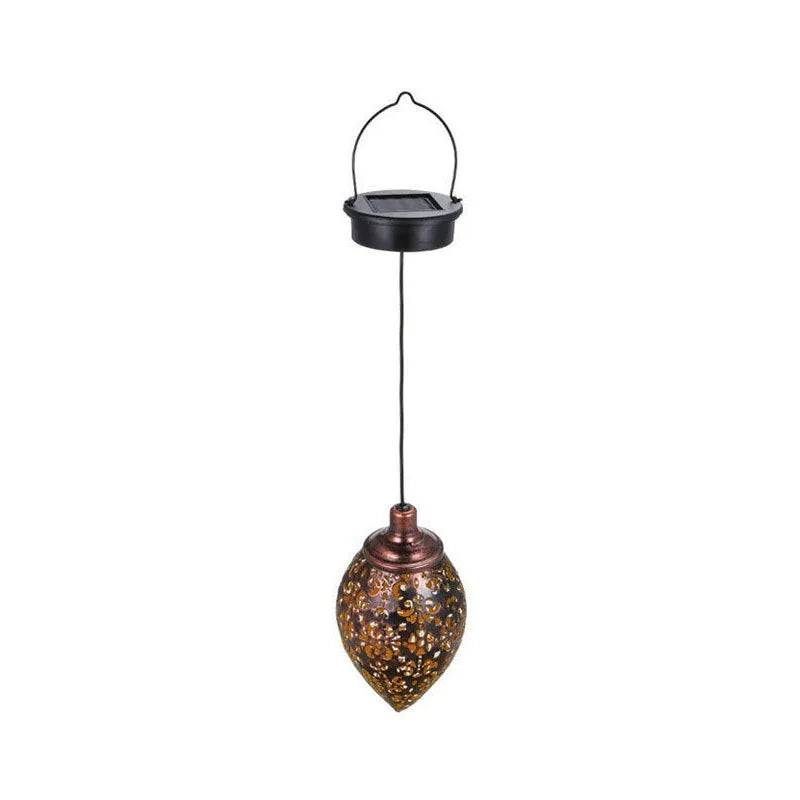 Outdoor Water Drop Shaped Solar Projection Light Waterproof Hollowed-out for Garden Patio Stair Fence Street Landscape Balcony Quick Pick Grocers