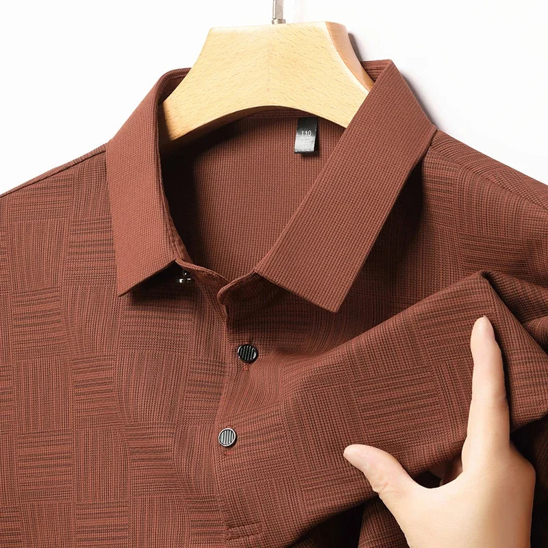 2024 Men's New Printed Business Casual Short sleeved POLO Shirt Fashion Short sleeved Comfortable and Breathable Top Quick Pick Grocers
