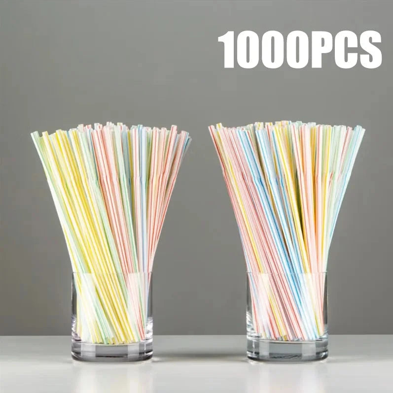 50-1000Pcs Multicolor Drinking Straws rietjes Milk Tea Bar Party Wedding Kitchen Home Accessories Beverage Black Straw Wholesale Econic Blanks