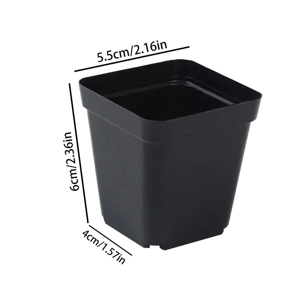 Seedling Pots 50Pcs Square Plant Seeding- Planting Cup Plastic Deep Nursery Tree Pot Flower Plant Container Pot Garden Grow Quick Pick Grocers