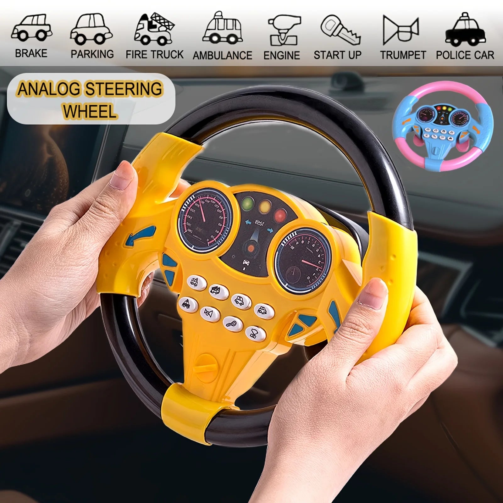 1PC Car Steering Toys Steering Wheel Toy Creative Children's Education Toy Easter New Year's Day Spring Festival Gift Quick Pick Grocers