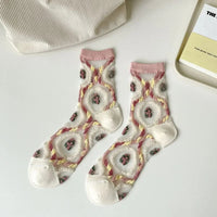 Fashion Socks For Women Summer Breathable Trendy Casual Socks Cute Fashion Korean Style Transparent Lace Sweet Socks Quick Pick Grocers