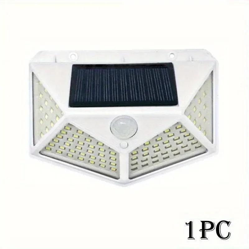 1PC Solar Light Outdoor 100 LED Wall Lamp PIR Motion Sensor Lamp Waterproof Stairs Lights for Courtyard Garden Street Decoration Quick Pick Grocers