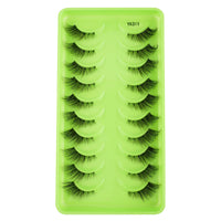 New Half Eyelashes 3/10Pairs Half Lashes Natural 3D Cat Eye Lashes Clear Stem False Eyelash Extension Makeup Faux Cils maquiagem Purest Peak