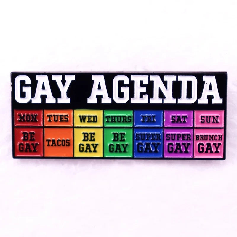 Rainbow LGBT Encourage Letters Metal Enamel Badge Gay Lesbian Asexual Transgender Adaptive Lapel Pin Jewelry Gifts Accessories Quick Pick Grocers