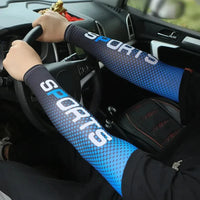 Print Ice Silk Arm Sleeves Breathable Sun Protection Arm Covers Summer Cycling Sports Anti-Sunburn Cooling Long Arm Cuffs Quick Pick Grocers