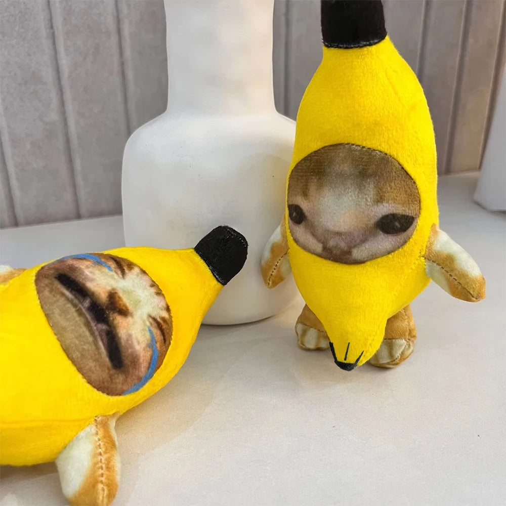 Banana Cat Doll Pendant Keychain Crying Happy Banana Cat Plush Pendant With Sound Toy Car Bag Funny Pendant Keyring Gifts Kids Quick Pick Grocers