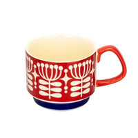 300ml Japanese Flower Coffee Mug Set Retro Ceramic Milk Oats Mug Office Water Handgrip Cup Kitchen Party Drinkware Set Quick Pick Grocers