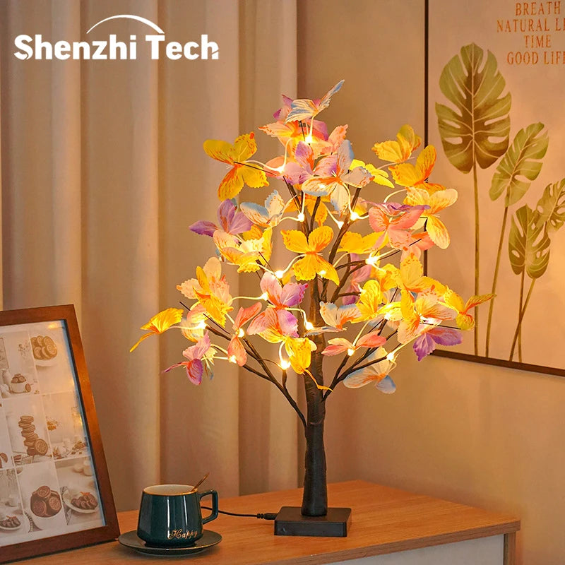 Tabletop Bonsai Tree Lights, Butterfly Tree Lamp, DIY Decorative LED Night Light,for Gift Party Holiday Camping Summer Home Deco Quick Pick Grocers