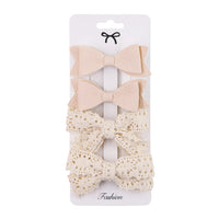 4Pcs/Set Baby Bows Hair Clips Muslin Girls Hairpins Hairclip For Kids Cotton Linen Barrette Flower Print Side Pin  Accessories Purest Peak