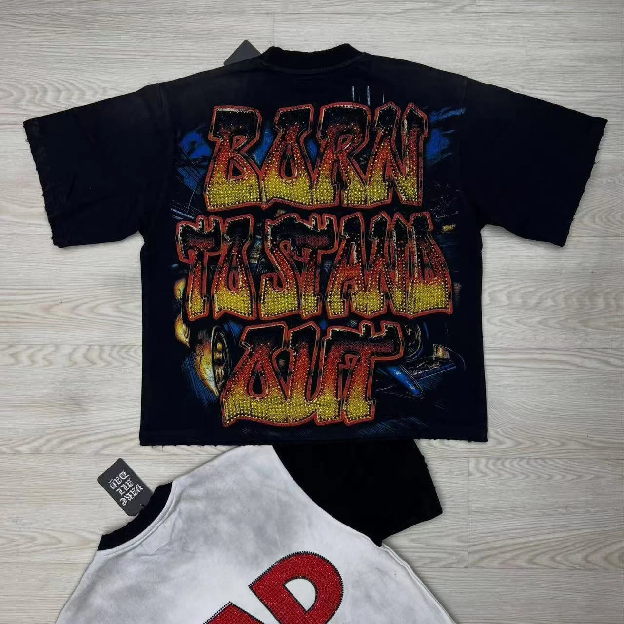 2026 New Fashion Streetwear Shinning Diamond Baggy Tshirts for Men and Women Short Sleeve Rhinestone Cotton Top Tees Oversized Quick Pick Grocers