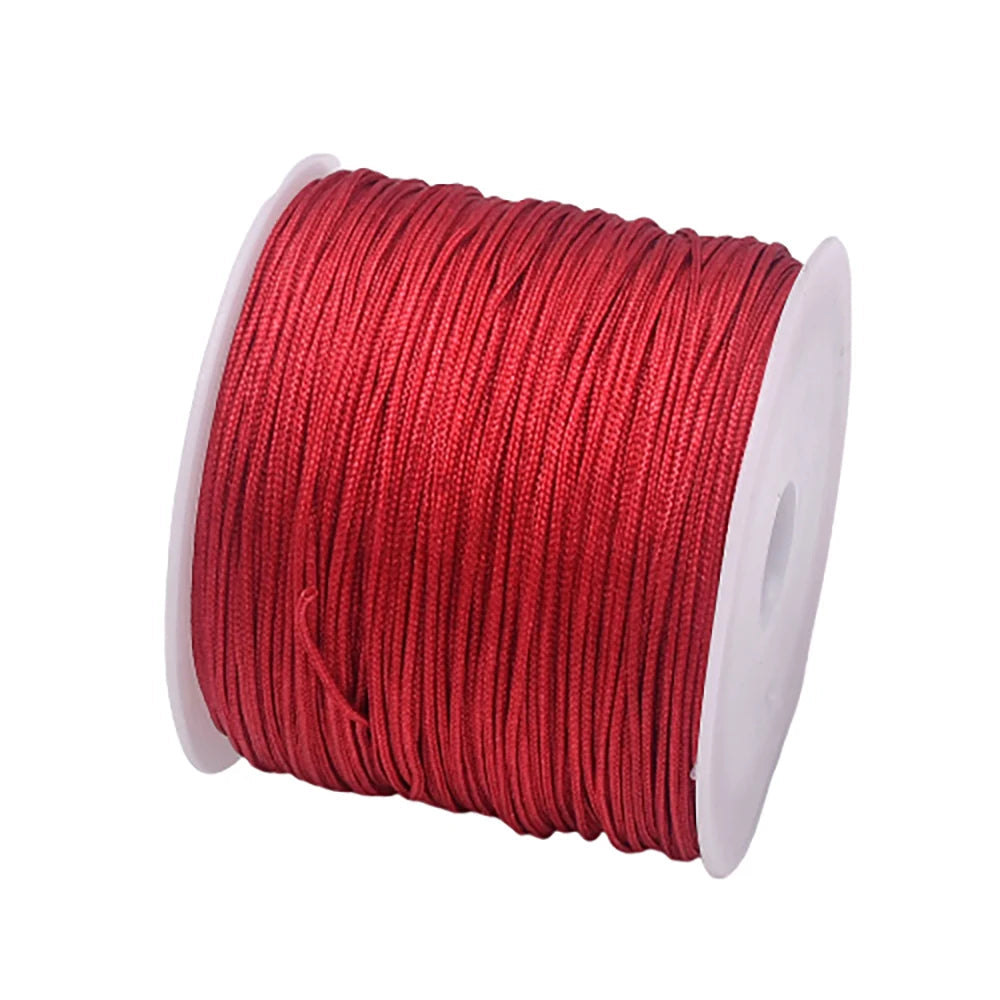 50Yds 0.8mm Crafts Nylon Cord For Jewelry Making Beading Braided Nylon Satin String for Bracelets Rattail Trim Chinese Knot Econic Blanks