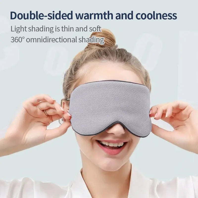 Korean Style Ice Silk Eye Mask Adjustable Warm Cool Dual Use Breathable Sleep Mask for Travel And Comfortable Light Blocking Quick Pick Grocers