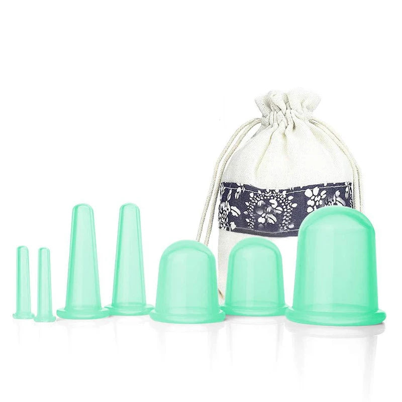 Silicone Vacuum Cupping Massage Jars Anti Cellulite Massage Facial Suction Cups Face Neck Lift Skin Scraping Guasha Anti Wrinkle Quick Pick Grocers