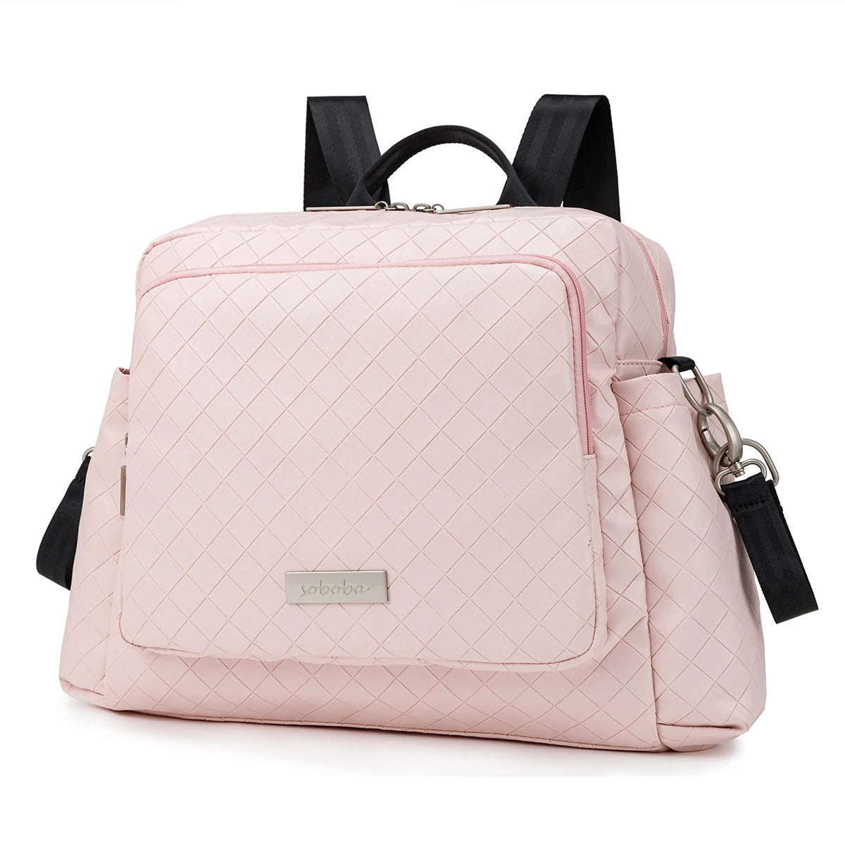 Soboba 2023 New Diaper Bags for Mother Waterproof Large Capacity Solid Polyester Diaper Backpacks Travel Bag for Newborn Baby Purest Peak