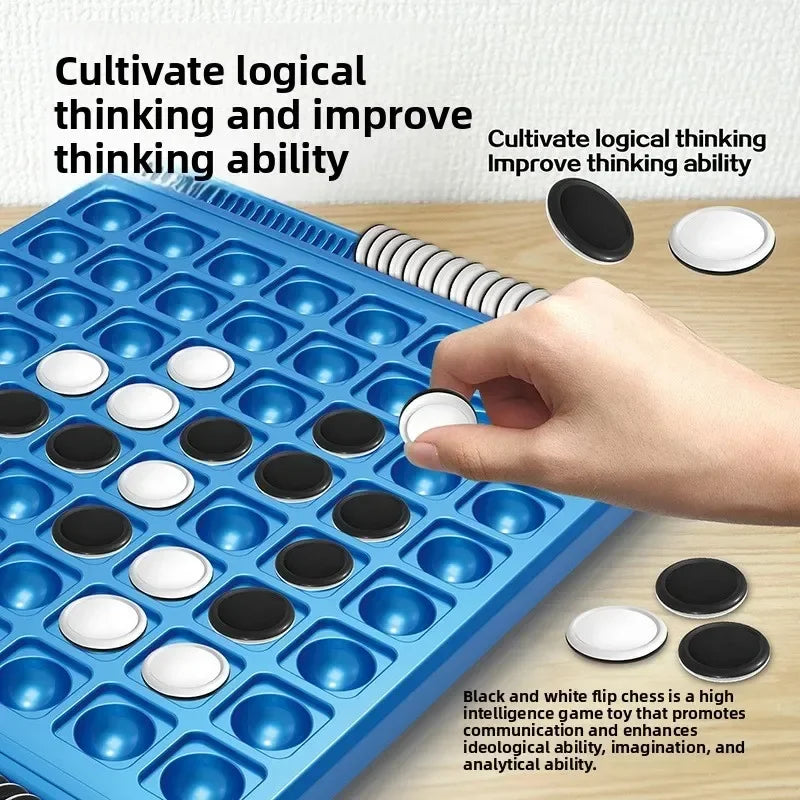 Dual-Side Flip Board Strategy Game for 2 Players Logic Training Educat for 2 Players Logic Training Educational Brain Teaser Toy Quick Pick Grocers