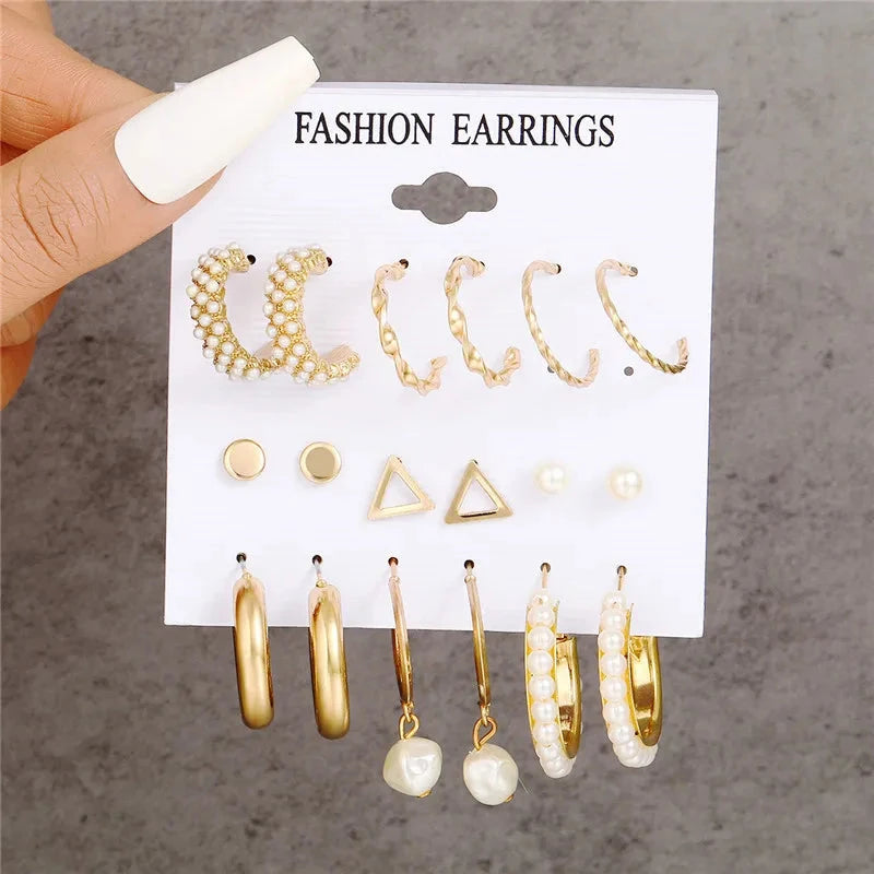 Modyle Gold Color Dangle Earrings Set Butterfly Acrylic Hollow Drop Earrings for Women Heart Hoop Earring Fashion Jewelry Gifts Econic Blanks