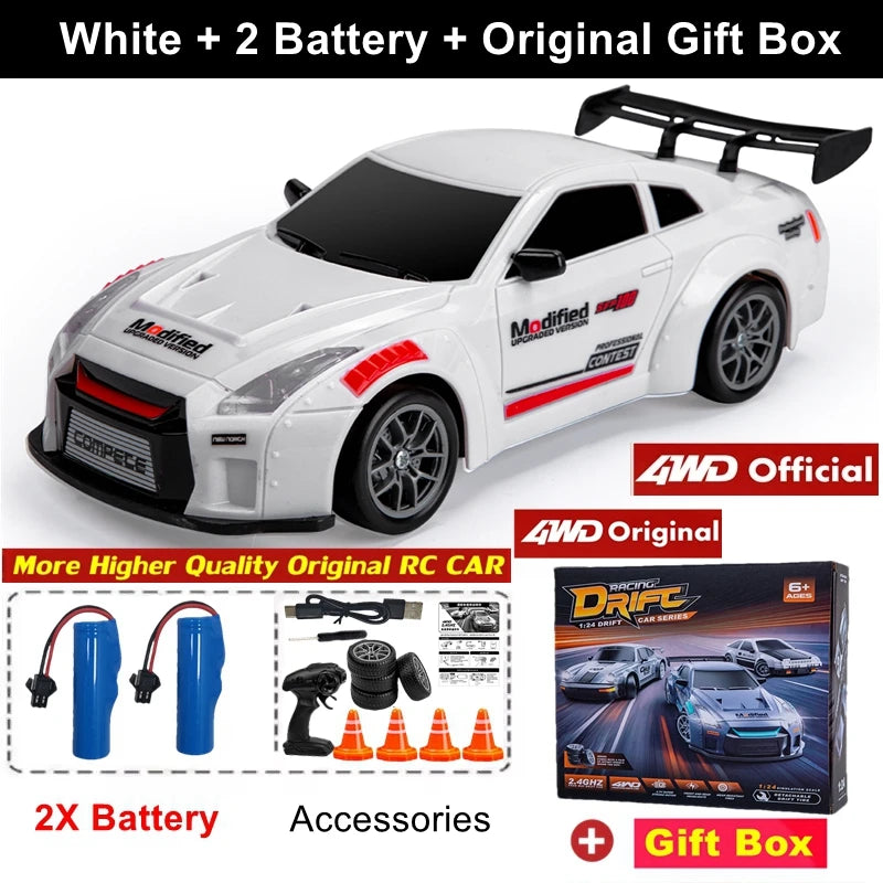 New 4WD Remote Control Drift Car Full Size 1:24 Mini Remote Control Racing Car Model 2.4G Radio High Speed RC Car Boy Toy Gift Econic Blanks