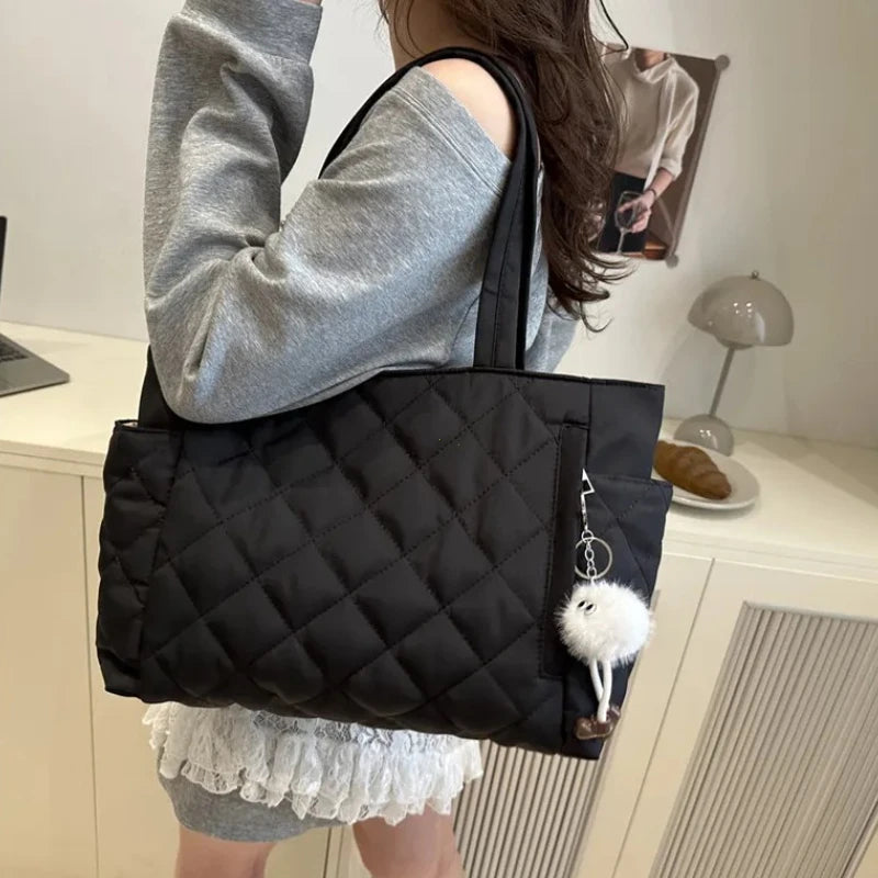 Rectangular Large Capacity Single Shoulder Bag for Commuting To Work Korean Style Women's Tote Bag Lightweight Casual Handbag Quick Pick Grocers