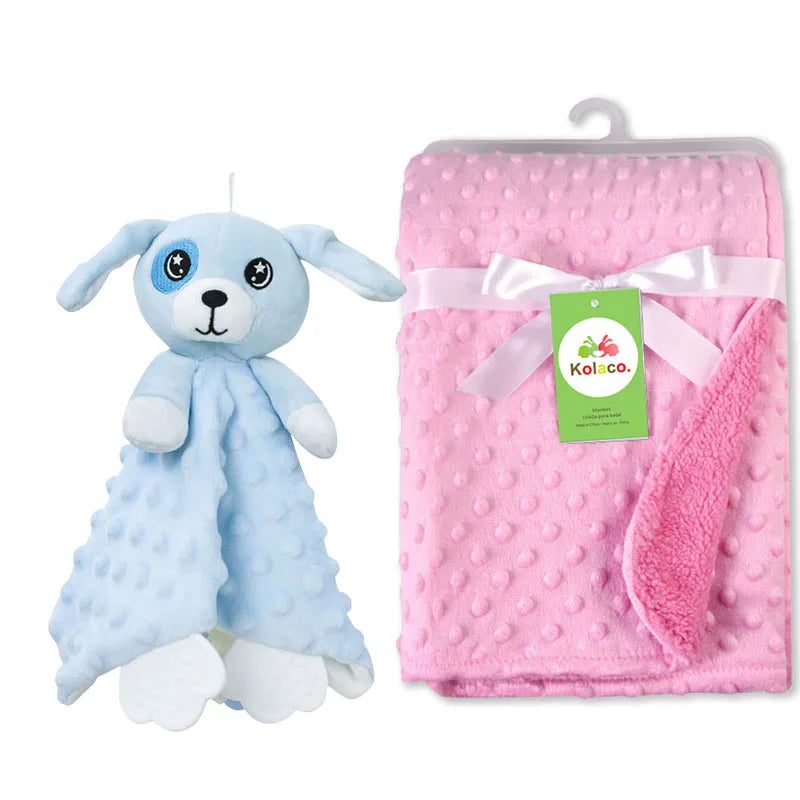 Personalized Newborn Baby Blanket with Name Custom Stroller Sleeping Dolls Animal Security Towel Gift Set for Baby Shower Gifts Purest Peak