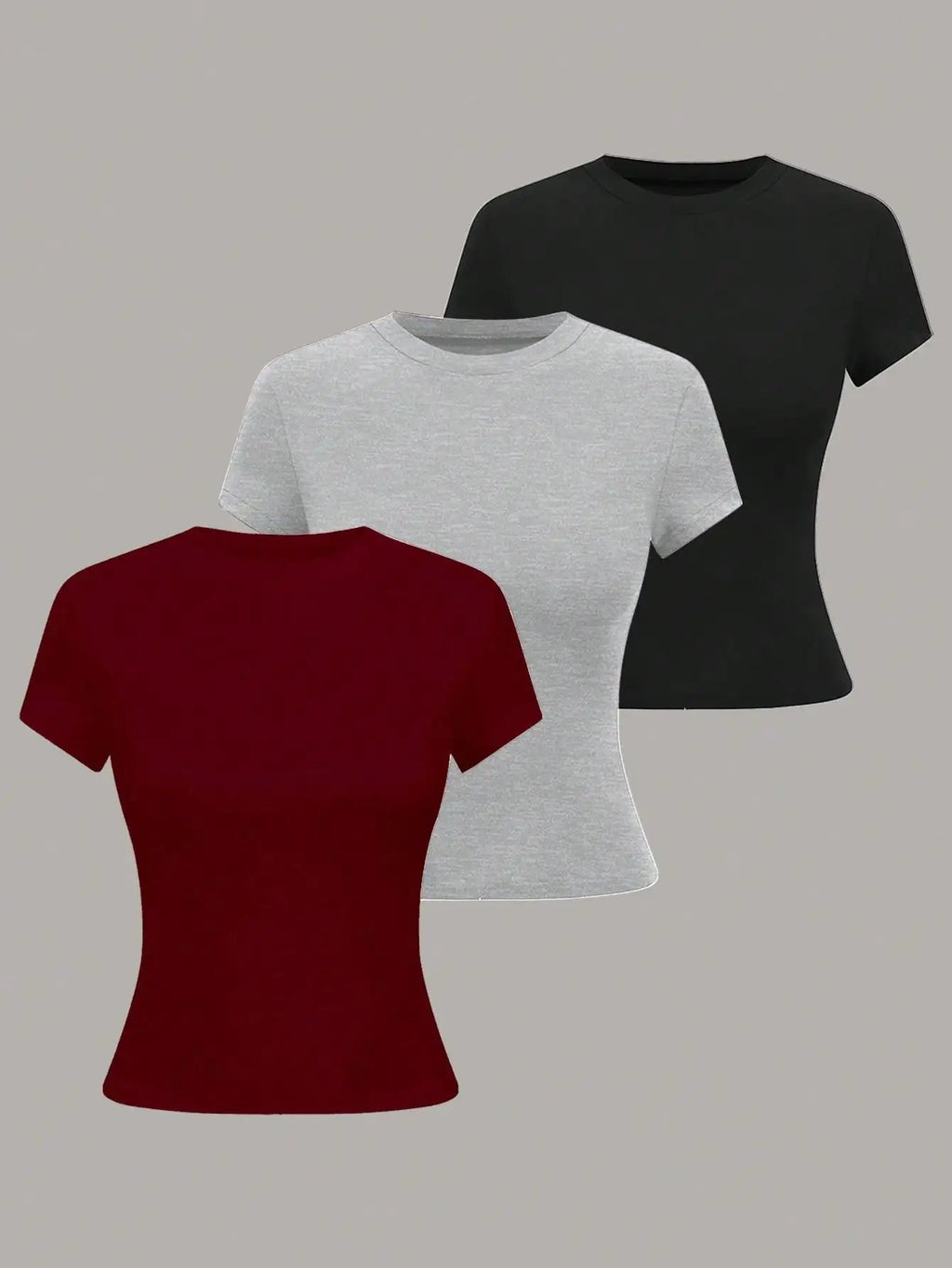 Women's Solid Color Short Sleeve T-Shirt, Minimalist Basic Top for Summer Quick Pick Grocers