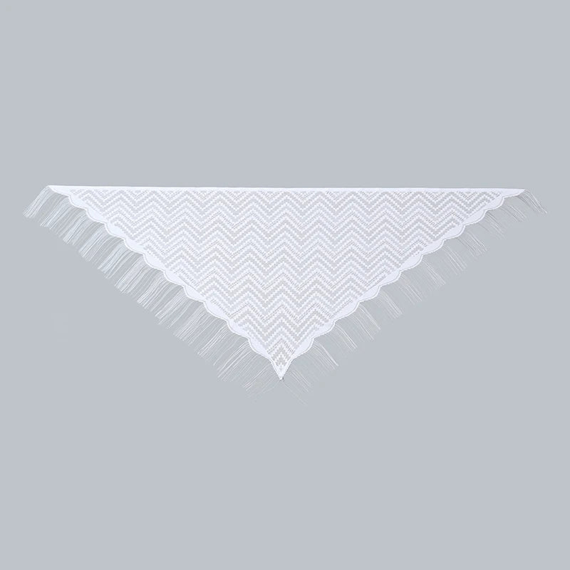 Fashion Lace Hollow Tassel Triangle Scarf Embrodiery Women Headscarf Female Spring Summer Shawls Scarves Long Veil Floral Scarf Quick Pick Grocers