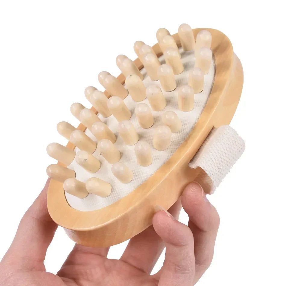2 In 1 Dry Skin Body Massage Brush Natural Bristle Dead Skin Remover Anti Cellulite Exfoliates Blood Circulation Massage Tools Quick Pick Grocers
