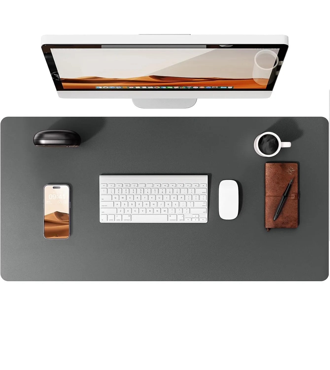 Large Mouse Pad,Office Desk Mat, Leather Desk Pad Protector, Non-Slip PU Leather Desk Blotter, Laptop Desk Pad Quick Pick Grocers