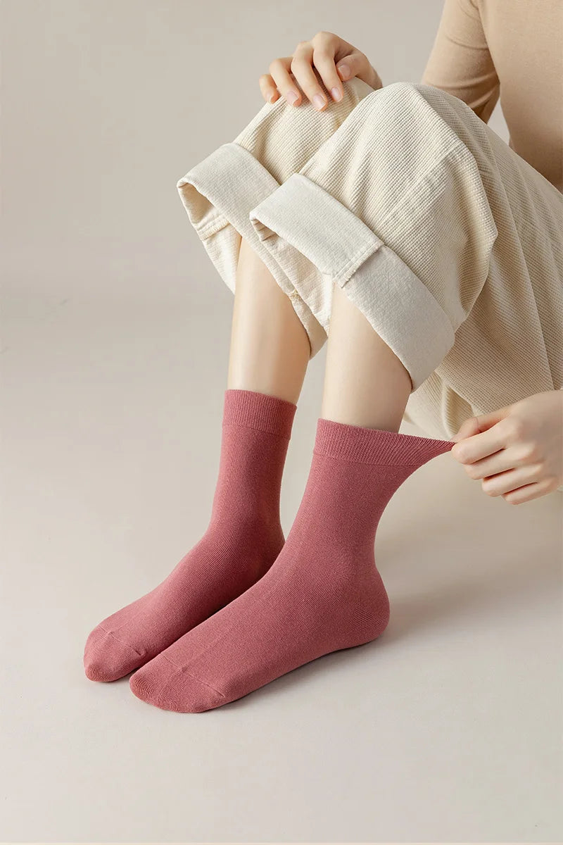 Socks women's Cotton Solid Color Autumn Spring  Soft Breathable Quick Pick Grocers