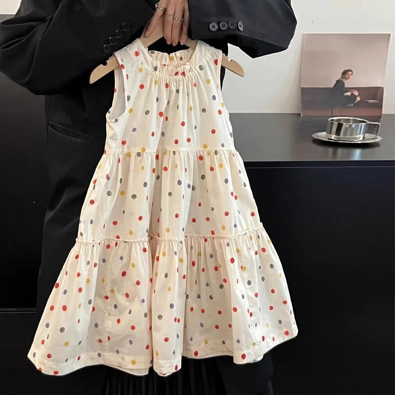 Humor Bear Kids Clothing Summer Polka Dot Skirt Fashion Casual Vest Princess Dress Comfort Children Girl's dress Quick Pick Grocers