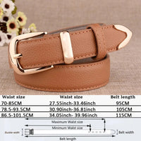 Fashion Women Genuine Leather Belts High Quality Gold Buckle Best Matching Dress Jeans Belts for Lady LB2146 Quick Pick Grocers