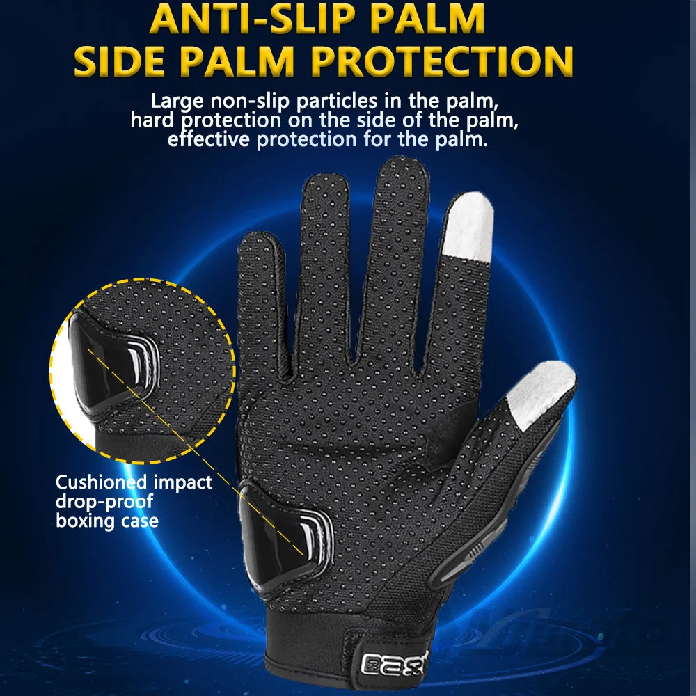 Summer Breathable Full Finger Motorcycle Gloves Non-slip Wear-resistant Motocross Racing Gloves Touch Screen Moto Biker Gloves Quick Pick Grocers